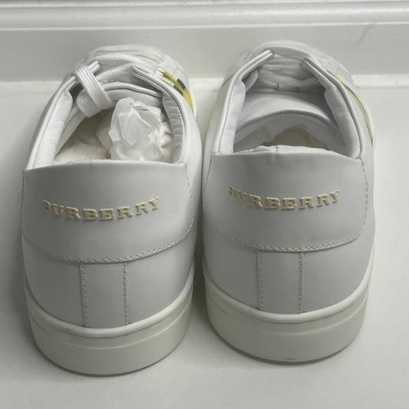 Burberry White Yellow Graffiti Logo Sneakers Italy Size 43 ITLE0SH074CAS - Picture 10 of 13